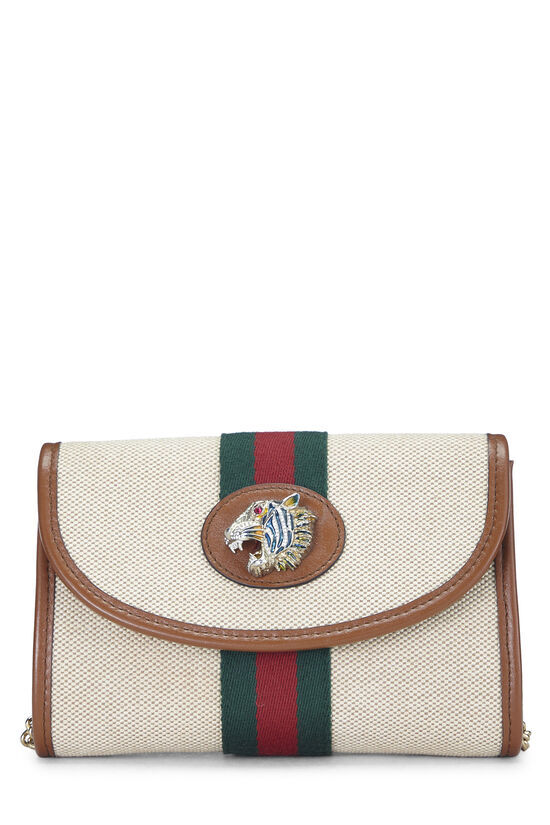 BROWN CANVAS RAJAH CROSSBODY BAG MINI